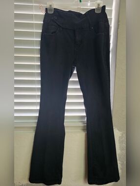 BAMBOO Black Embroidered Waistband Jeggings